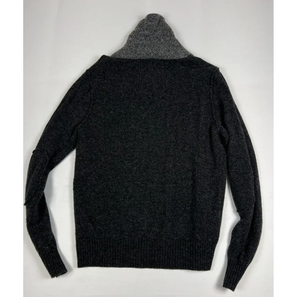 J. Crew Men M Brown 100% Premium Lambswool Shawl Neck Knit Sweater - Picture 2 of 8